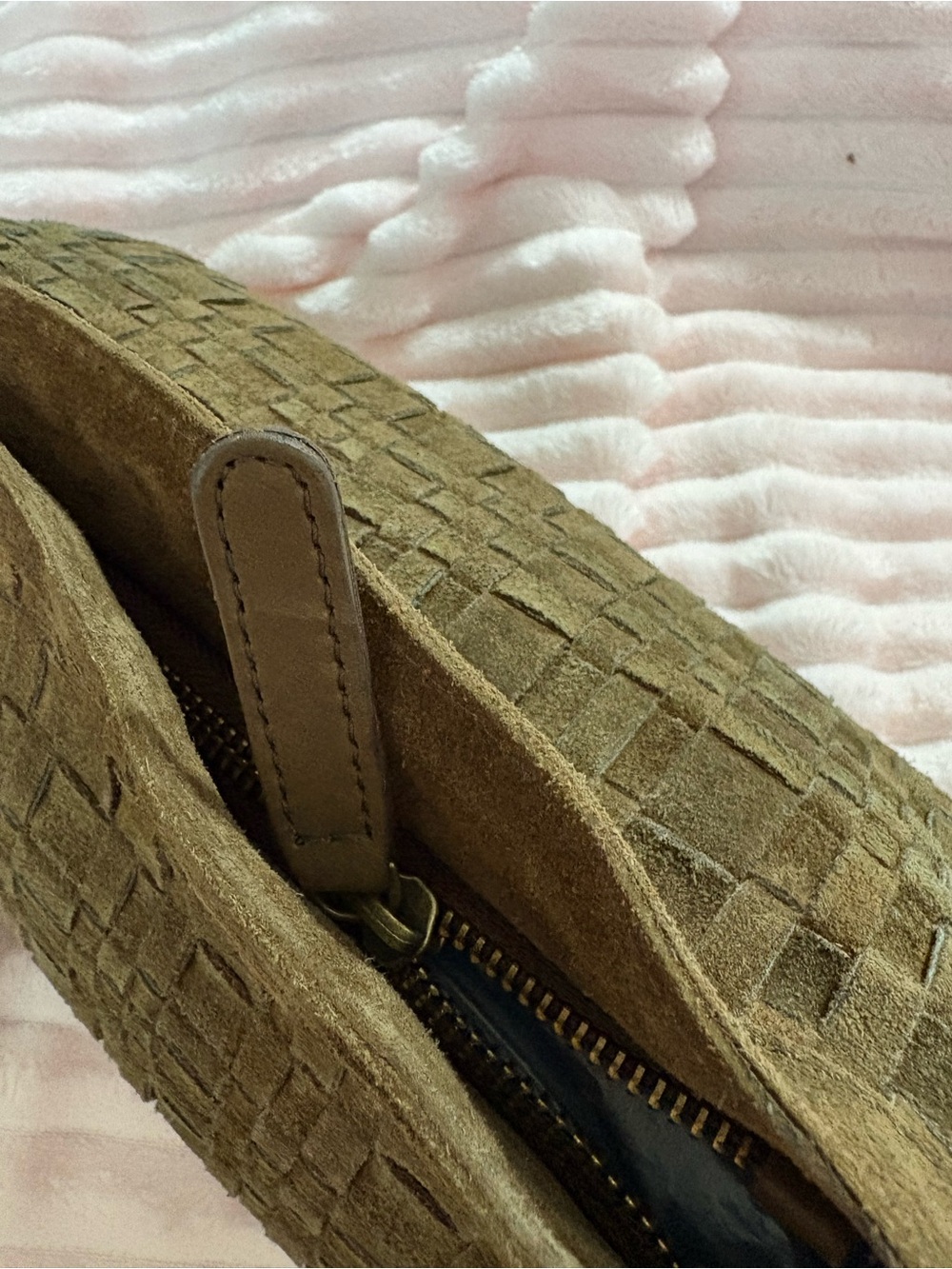 VILENCA Genuine Leather Brown Woven Suede Shoulder Bag NWT - Picture 7 of 16